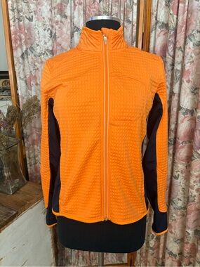 Vintage Nike Orange & Black Women's Zip-Up Jacket